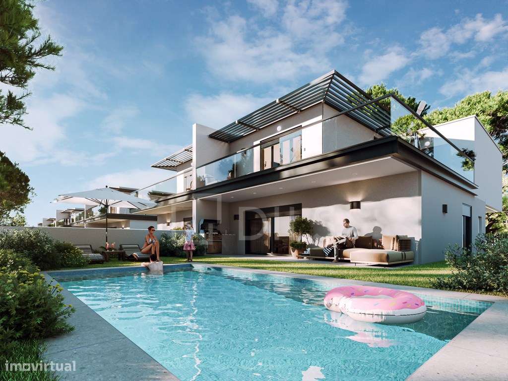 Moradia T3 com garagem e piscina na Herdade do Meio, Amora - Grande imagem: 1/14