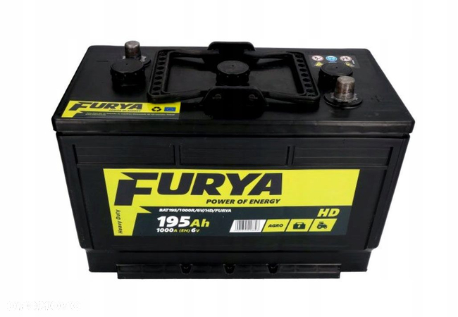 Akumulator Furya Agro HD 6V 195Ah 1000A P+ MOŻLIWY DOWÓZ MONTAŻ - 1