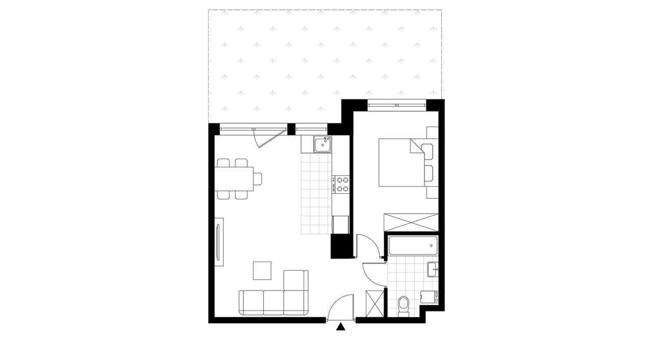 2-pokojowe mieszkanie 45m2 + ogródek - Pełny obrazek: 3/8