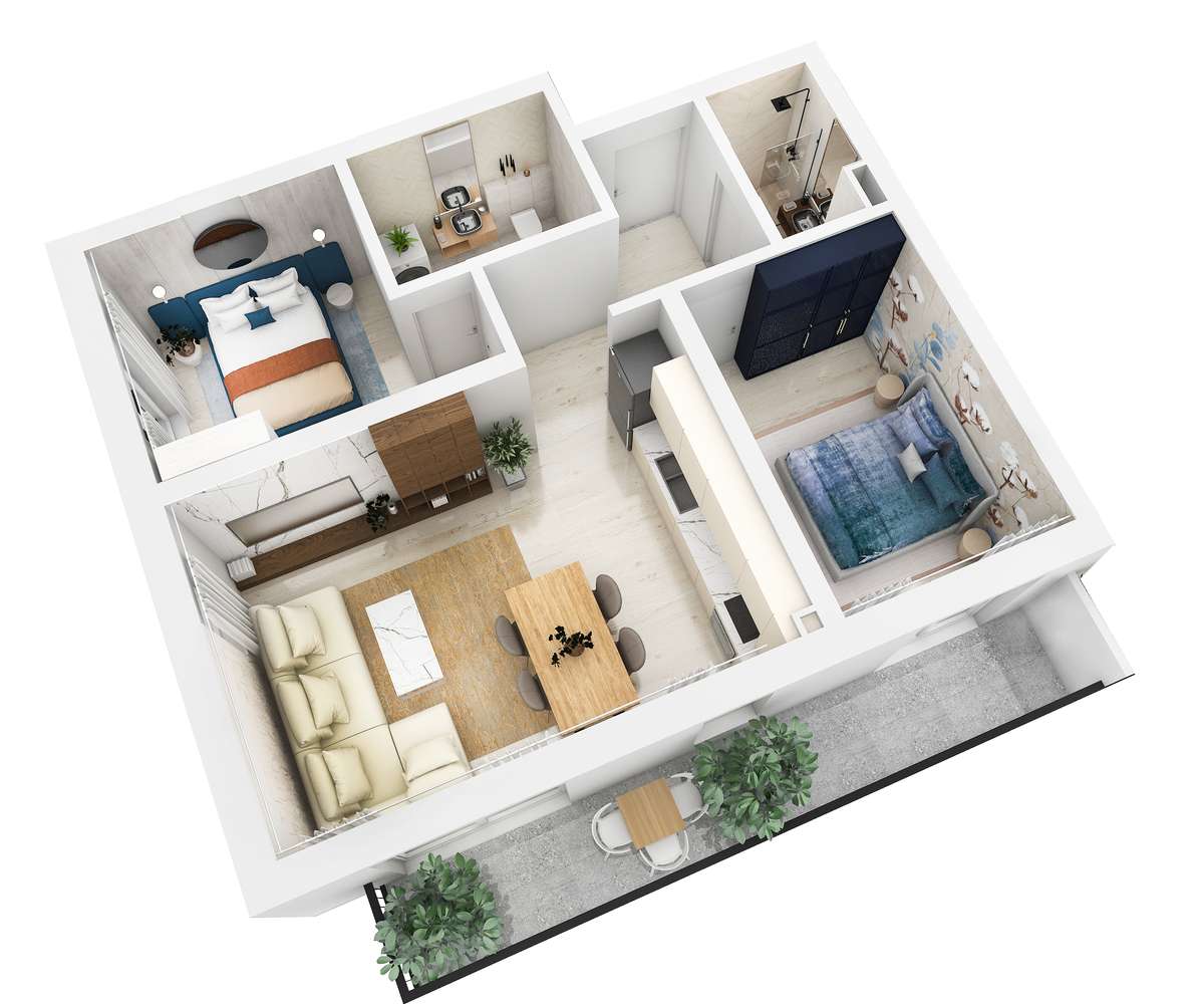 Apartament 3 camere cu balcon, lift și încălzire in pardoseala-8