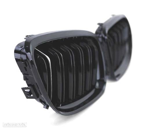 GRELHAS DUPLAS FRONTAIS PARA BMW E90 LCI 08-12 PRETO BRILHANTE - 4