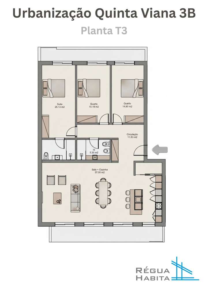 Apartamento T3 | Construção Nova | Peso da Régua - Grande imagem: 4/4