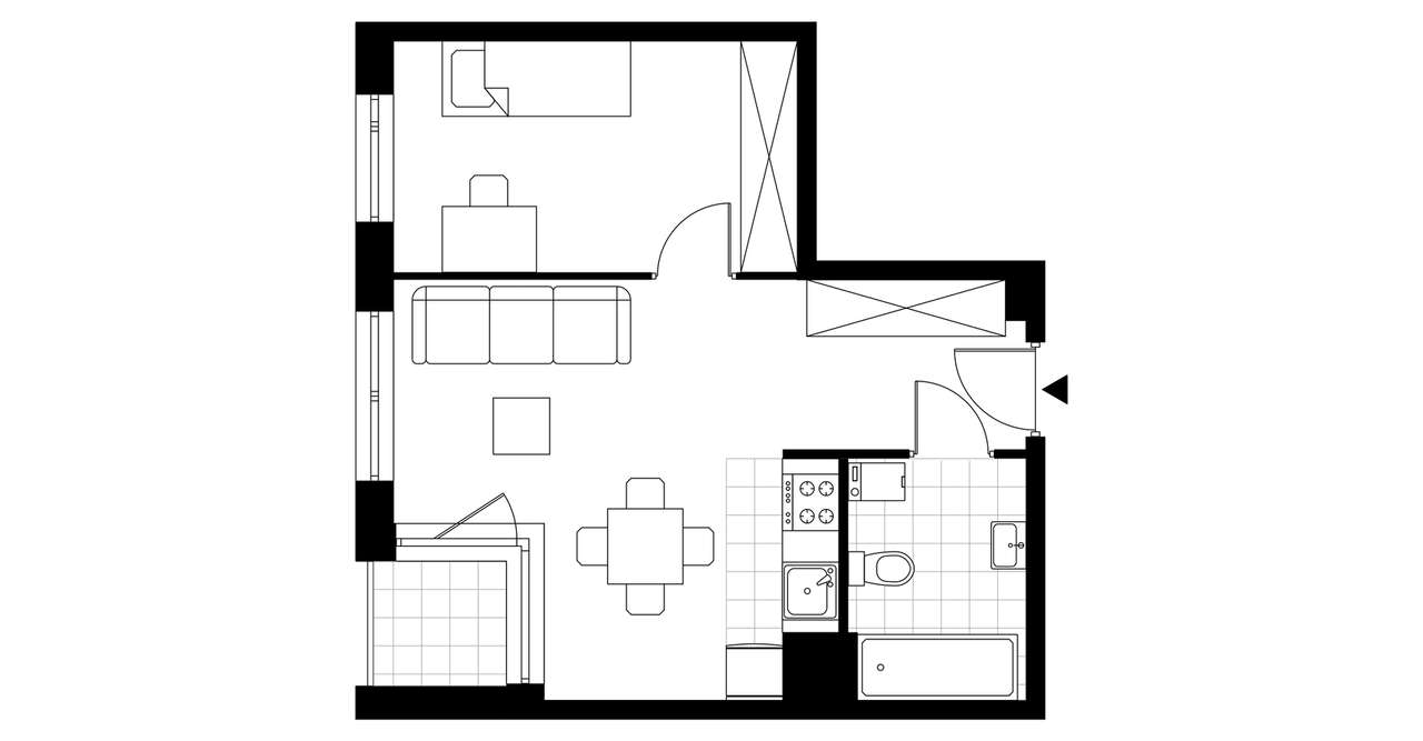 2-pokojowe mieszkanie 36m2 + balkon 2,37m2 - Pełny obrazek: 3/7