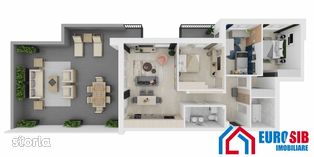 Apartament Penthouse 4 camere 83 mp utili + terasa 72 mp Sibiu Doamna
