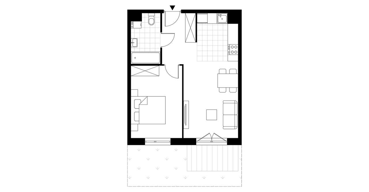 2-pokojowe mieszkanie 43m2 + ogródek Bez Prowizji - Pełny obrazek: 3/8