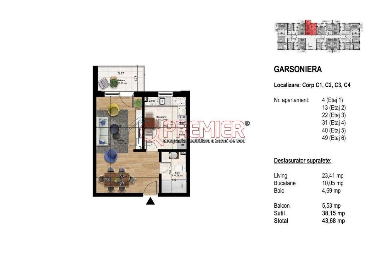 POPESTI LEORDENI - Splaiul Unirii - Garsoniera - OFERTA NOUA - Imagine principală: 2/6