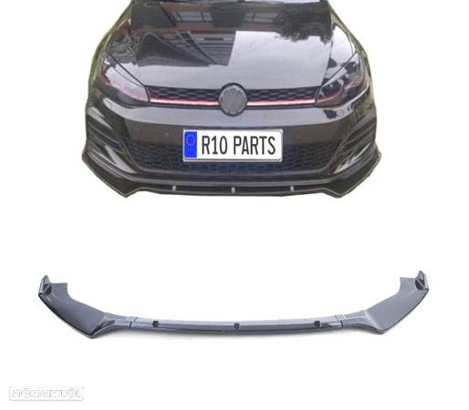 SPOILER LIP FRONTAL PARA VOLKSWAGEN VW GOLF 7 13-20 PRETO BRILHANTE - 1