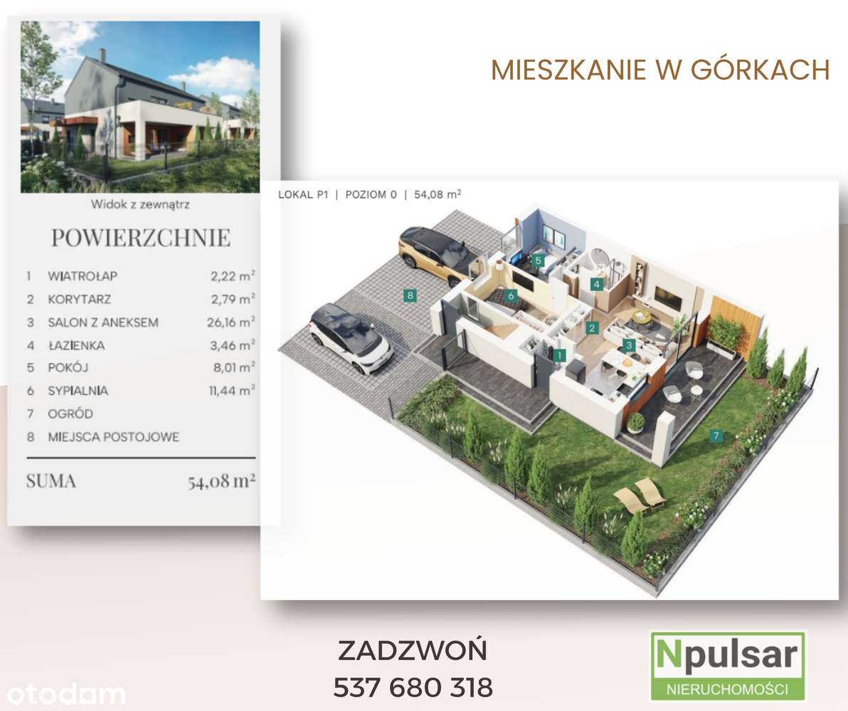 Mieszkania | Górki | 54 mkw 62 mkw | blisko Opola | zielone tereny |-5