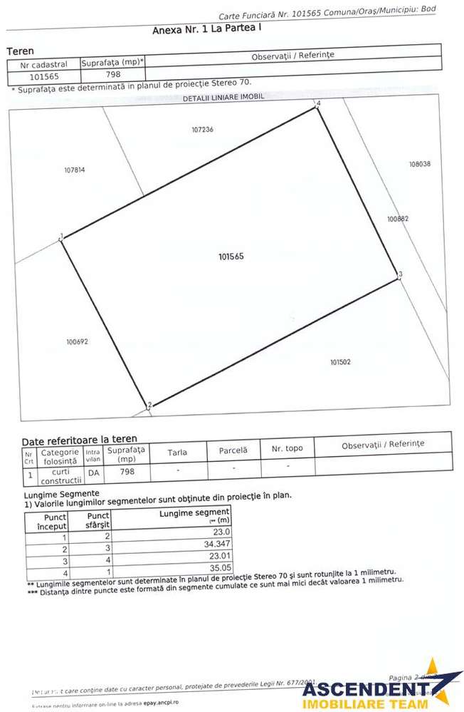 Lot  pentru casa, 800 mp intravilan, Bod, 15 min Brasov - Imagine principală: 3/12
