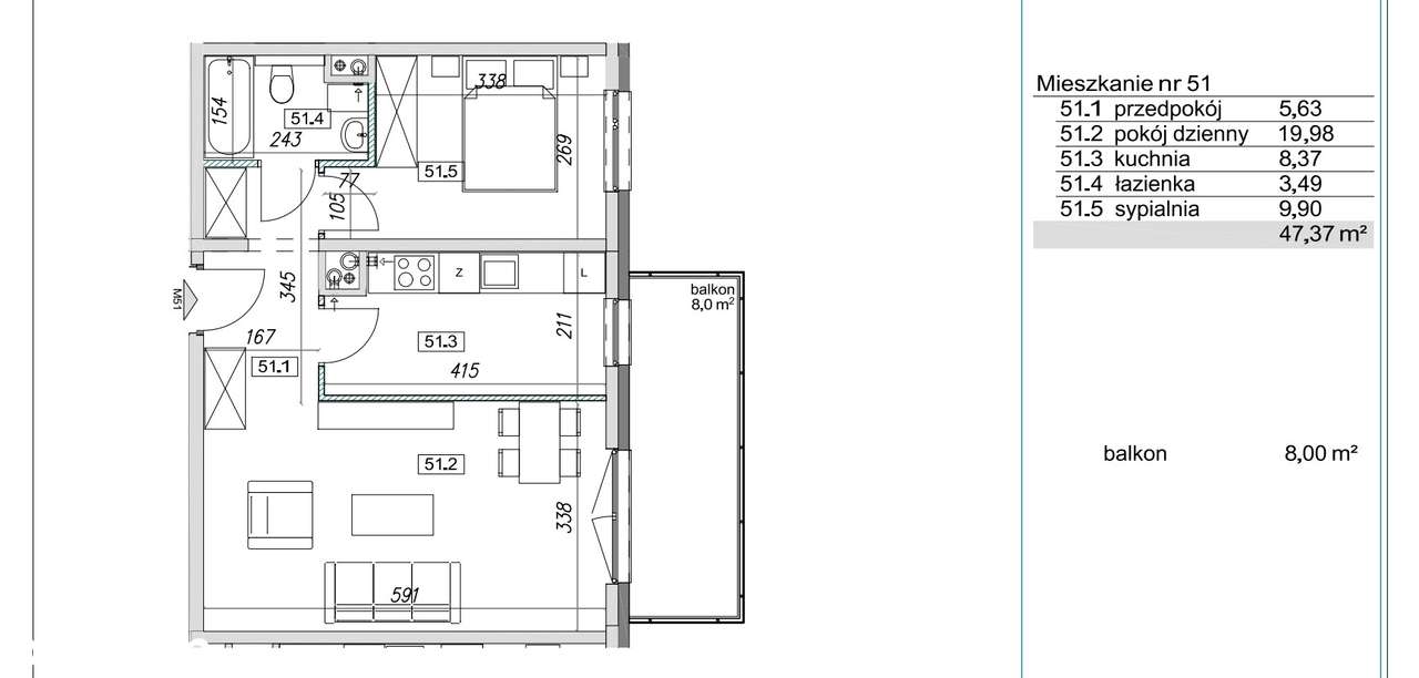 GOTOWE DO ODBIORU 2 POKOJE OSOBNA KUCHNIA - Pełny obrazek: 3/3