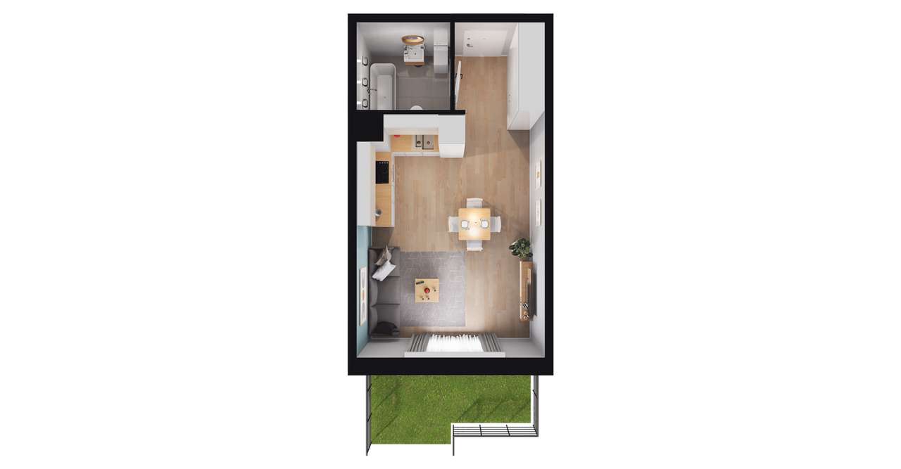 1-pokojowe mieszkanie 29m2 + ogródek Bez Prowizji - Pełny obrazek: 3/9