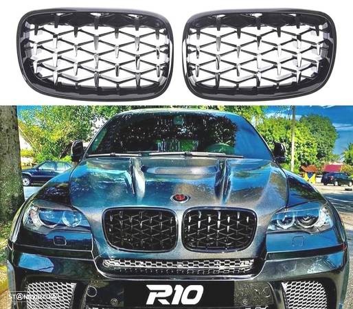 GRELHAS PARA BMW X5 E70 X6 E71 07-14 PRETO DIAMANTE - 1