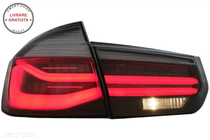 Pachet Exterior BMW Seria 3 F30 (2011-2019) cu Stopuri LED Rosu Fumuriu Semnal Din- livrare gratuita - 13