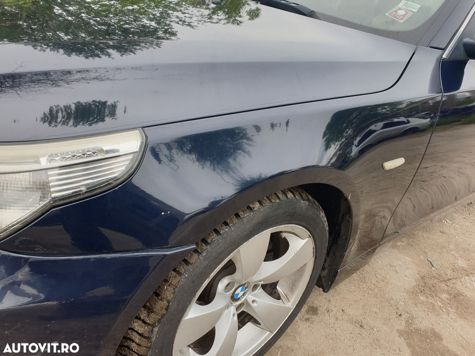 Aripa Fata Stanga BMW Seria 5 E60 E61 2003 - 2010 Culoare Monaco Blau Metallic [1652] - 6