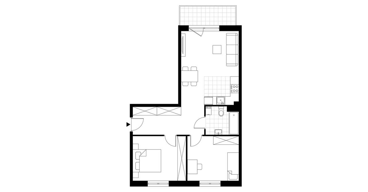 3-pokojowe mieszkanie 58m2 + balkon Bezpośrednio - Pełny obrazek: 3/8