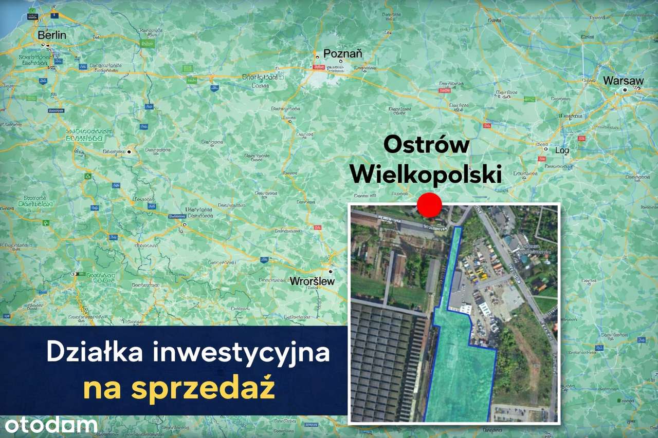 Działka Budowlana Inwestycyjna 21000m2 Sprzedam Ostrów Wlkp ul Wysocka