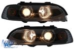 Faruri Angel Eyes compatibil cu BMW Seria 5 E39 (1995-2000) Angel Eyes Negru - 4