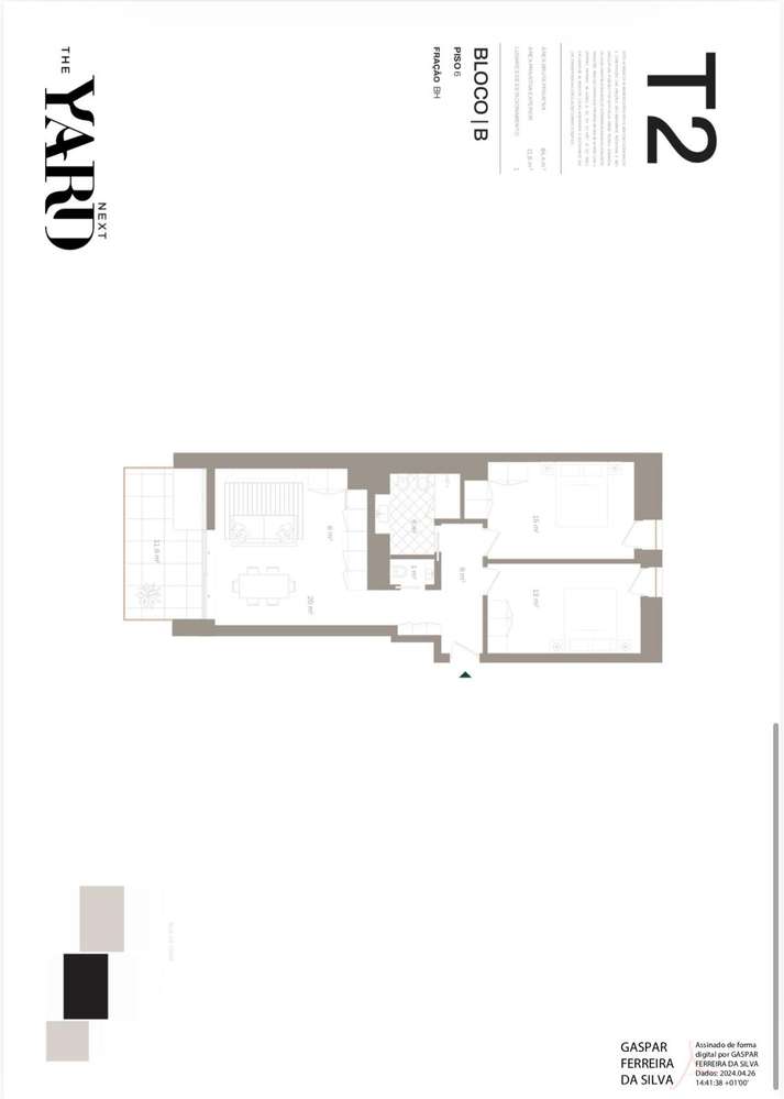 Apartamento T2 novo com varanda - THE YARD NEXT, V.N.GAIA-25