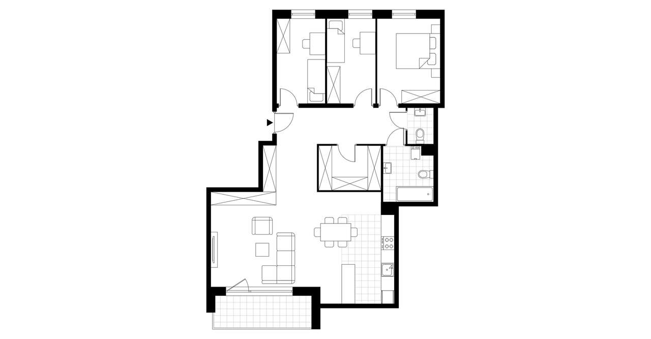 4-pokojowe mieszkanie 92m2 + balkon Bezpośrednio - Pełny obrazek: 3/8