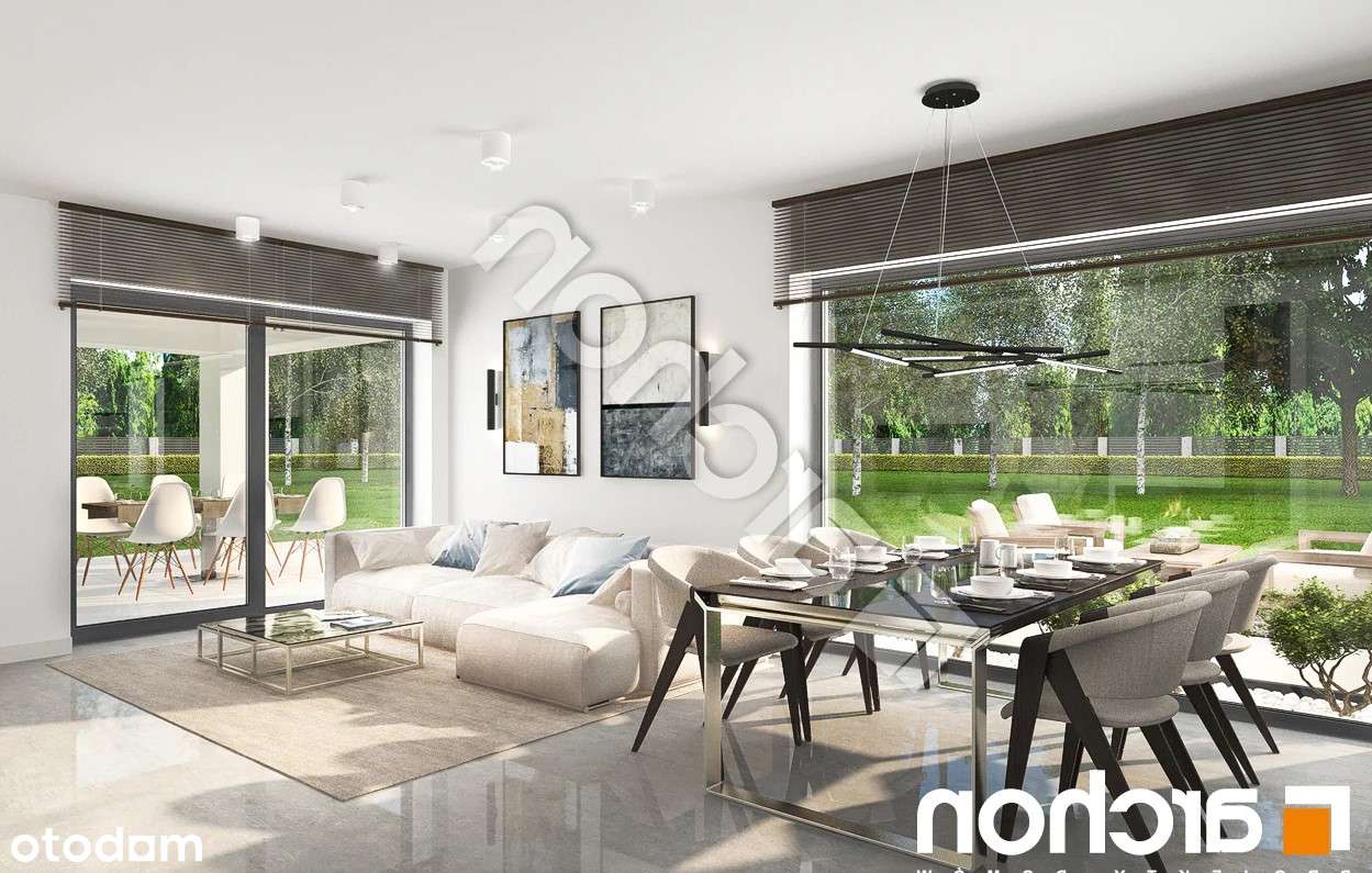 Nowoczesny dom parterowy (stan surowy) z działką 1000 mkw w Żukowie - Pełny obrazek: 5/20