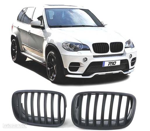 GRELHAS FRONTAIS PARA BMW X5 E70 X6 07-14 PRETAS - 5