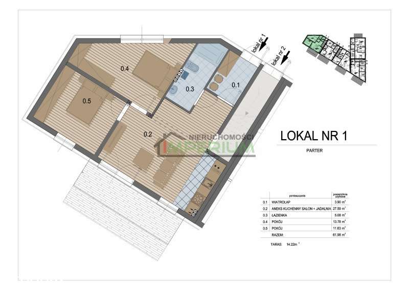 Mieszkanie bezczynszowe 61,98 m 2 na oś Gołąbkowic - Pełny obrazek: 2/7