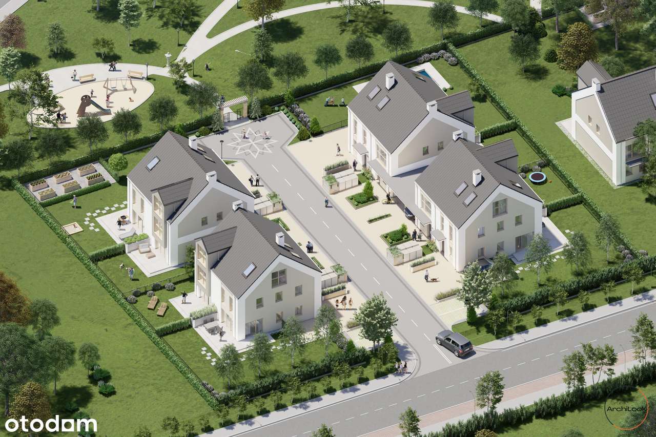 Dom w zabudowie bliźniaczej z wiatą garażową/garaż-7