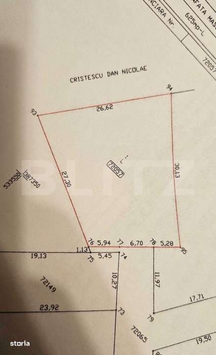 Teren de vanzare, 625 mp, zona Doicesti. - Imagine principală: 5/5