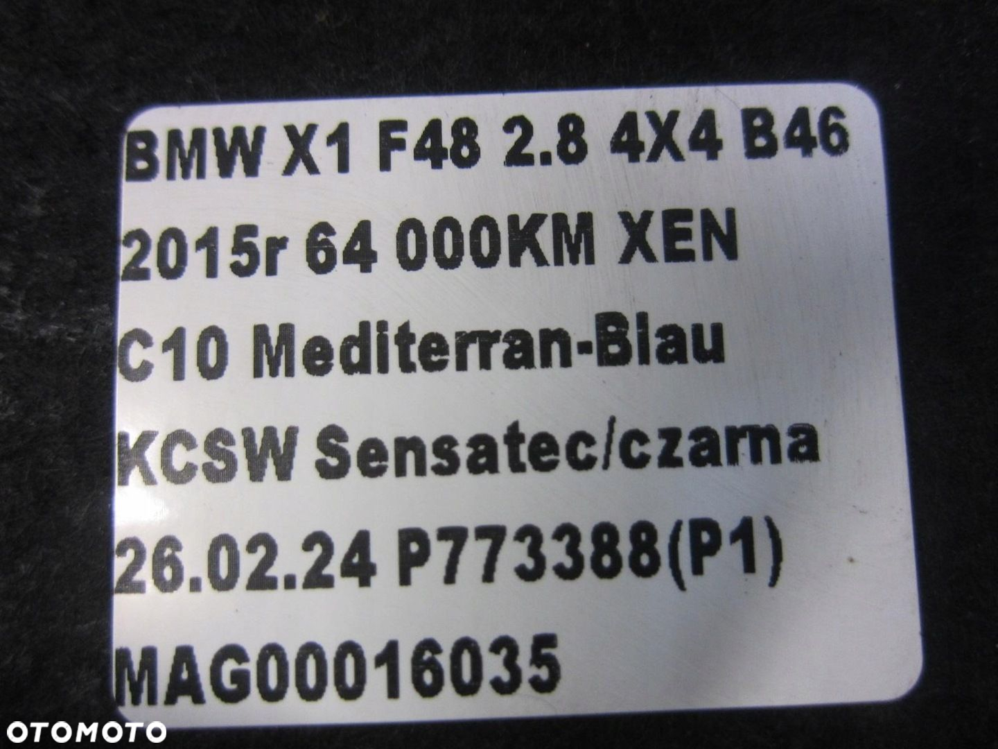 BMW X1 F48 F44 F45 F39 OSŁONA BOCZNA PODWOZIA PRAWA 51757290804 7290804 - 6