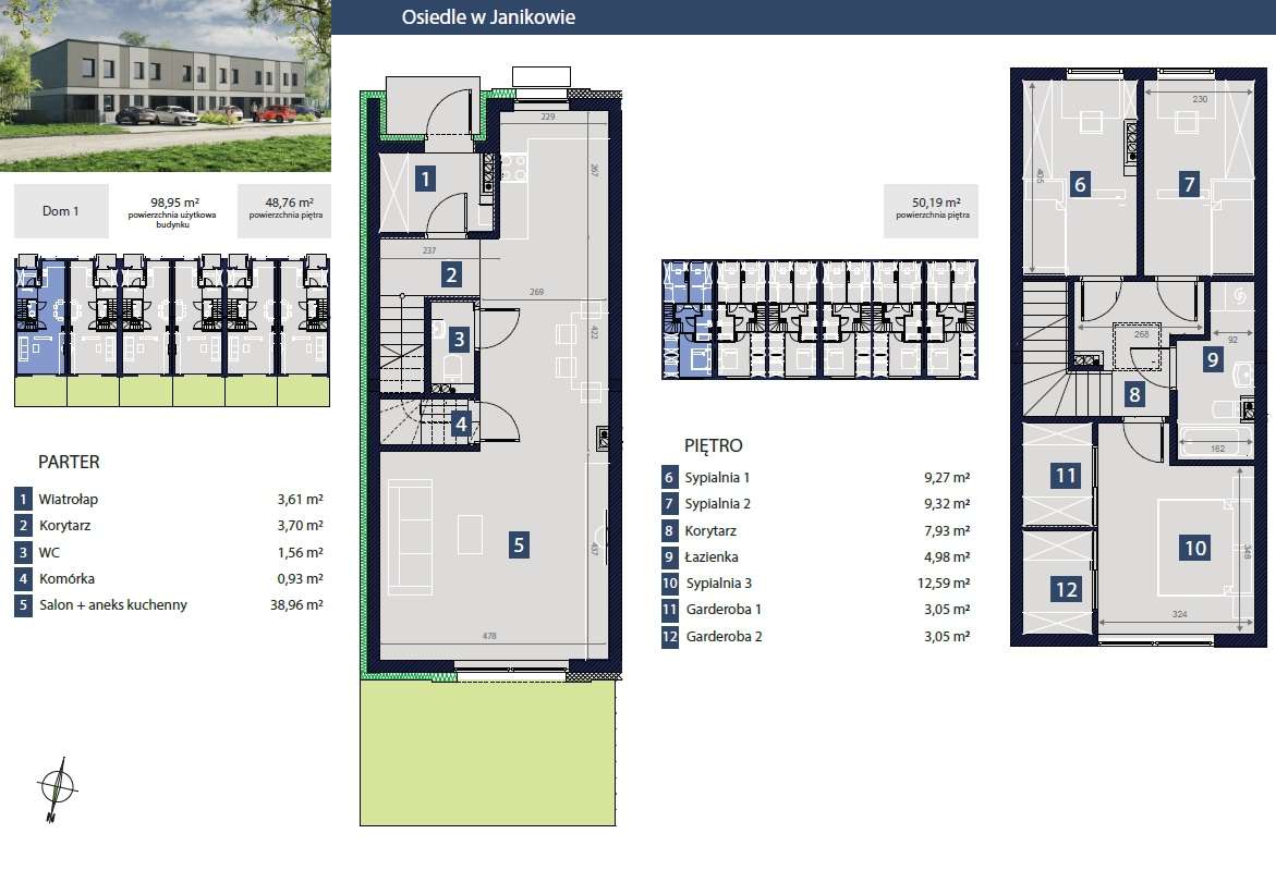 Domy w zabudowie szeregowej Janikowo - brak prowizji!-12