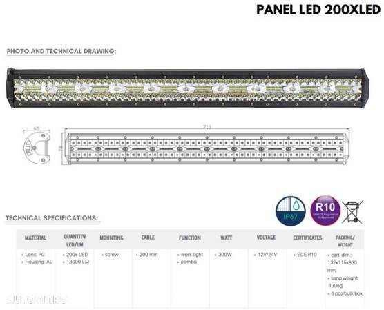 Led Bar, 300w, 71cm, 200 LED-uri - 3