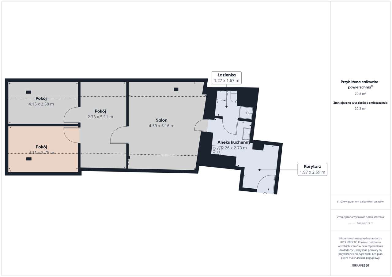 4-pokojowe mieszkanie z układem amfiladowym | Blisko AOW-13