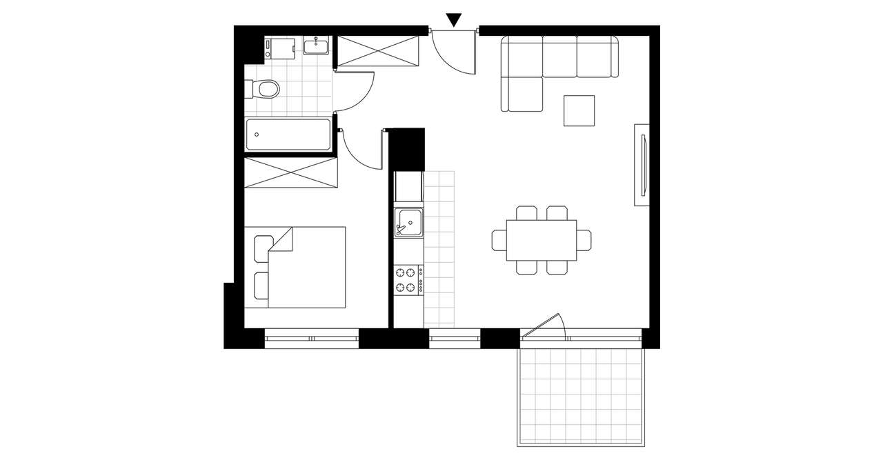 2-pokojowe mieszkanie 43m2 + balkon Bez Prowizji - Pełny obrazek: 3/8
