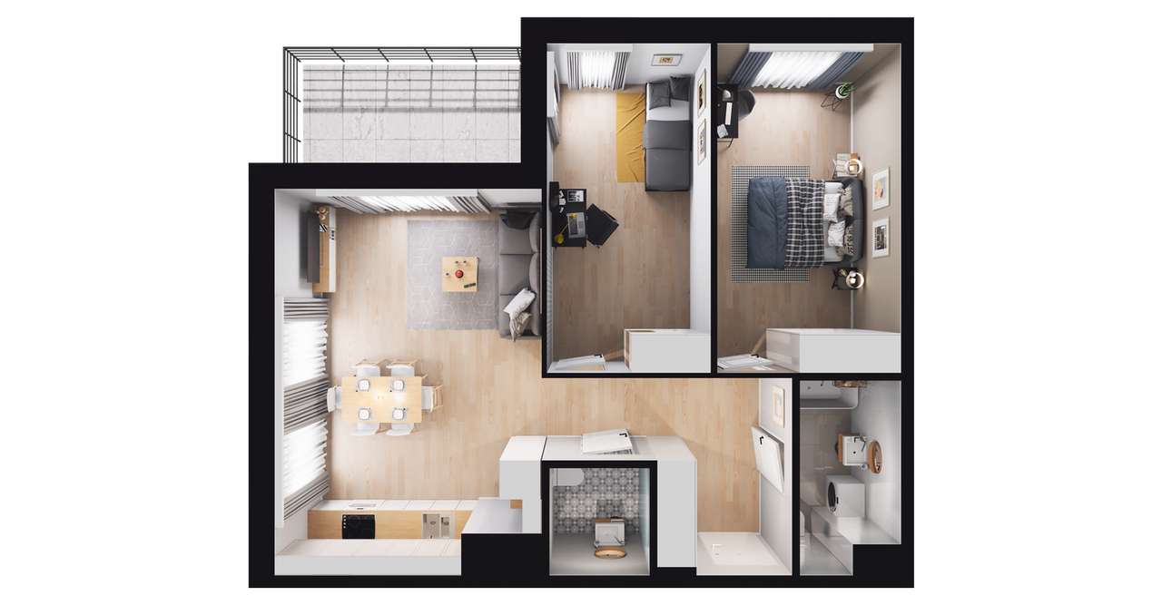 Bulvar Apartments | mieszkanie 3-pok. | D.7.02 - Pełny obrazek: 3/9