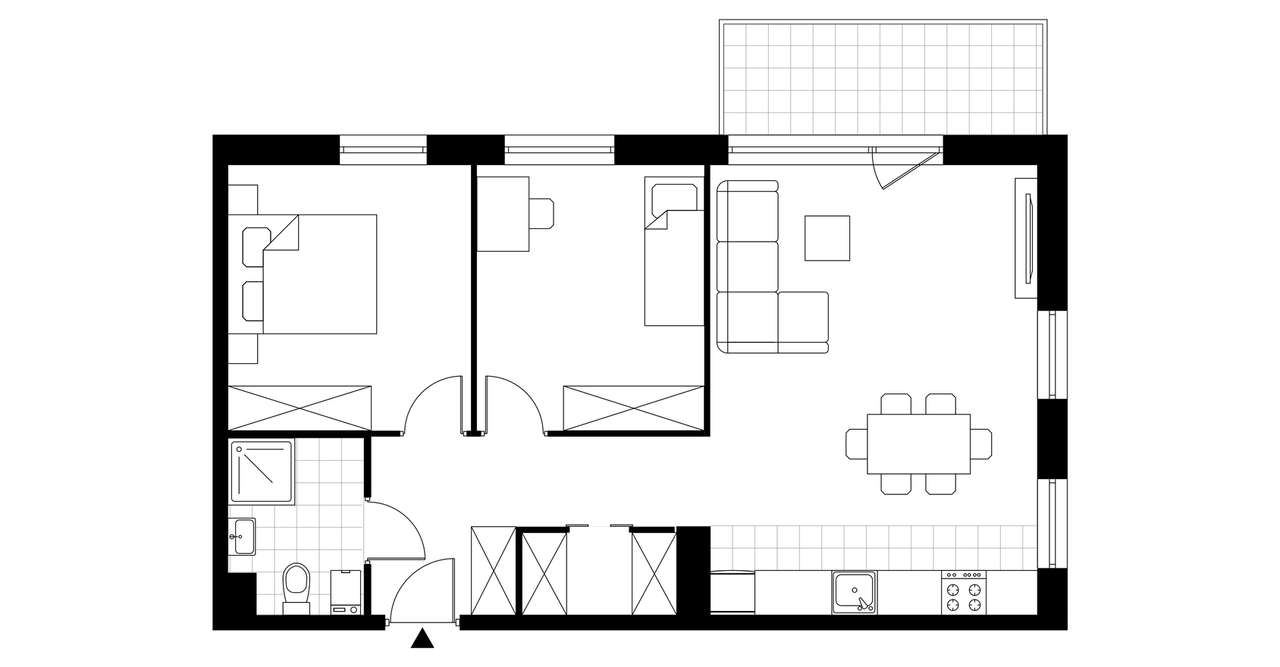 3-pokojowe mieszkanie 63m2 + balkon - Pełny obrazek: 3/8