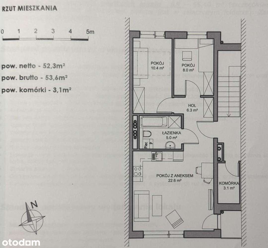 Gdańsk -Kokoszki - 3 pokoje, II piętro, miejsce postojowe, komórka - Pełny obrazek: 3/17
