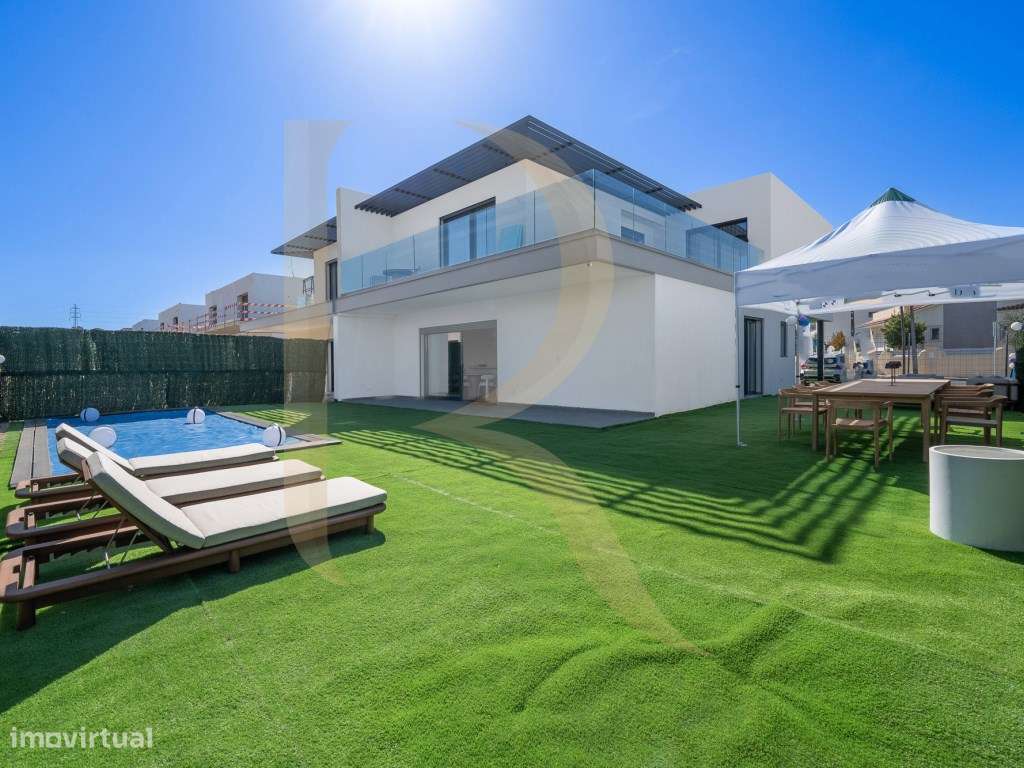 Moradia geminada T3 nova com garagem e piscina nos Foros de Amora -...-24