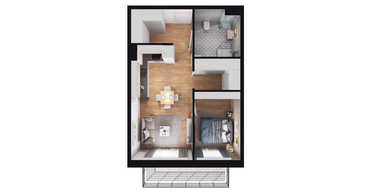 Ostoja Przylesie | mieszkanie 2-pok. | 1_1_06 - Pełny obrazek: 3/9