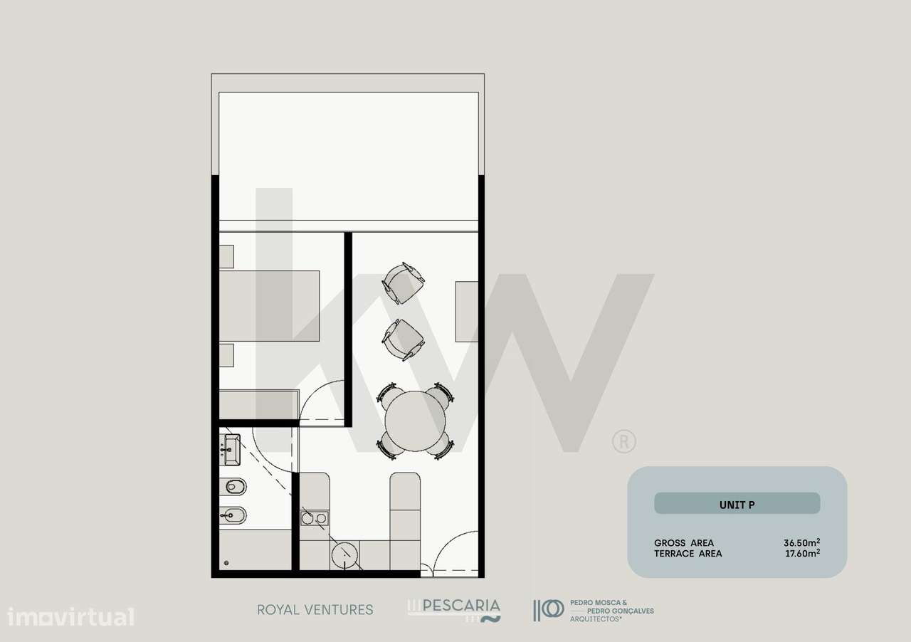 Apartamento T1 com terraço e estacionamento em primeira linha de rio | - Grande imagem: 5/14