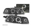 FARÓIS ANGEL EYES PARA FIAT PUNTO 93-99 FUNDO PRETO CCFL - 1