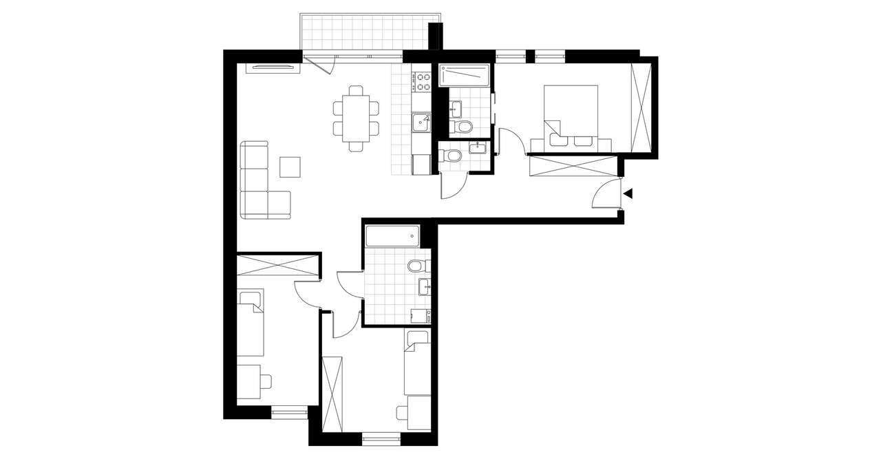 4-pokojowy apartament 88m2 + balkon - Pełny obrazek: 3/8