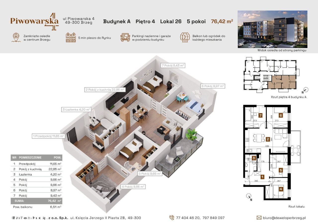Mieszkanie o powierzchni 76,42 m2