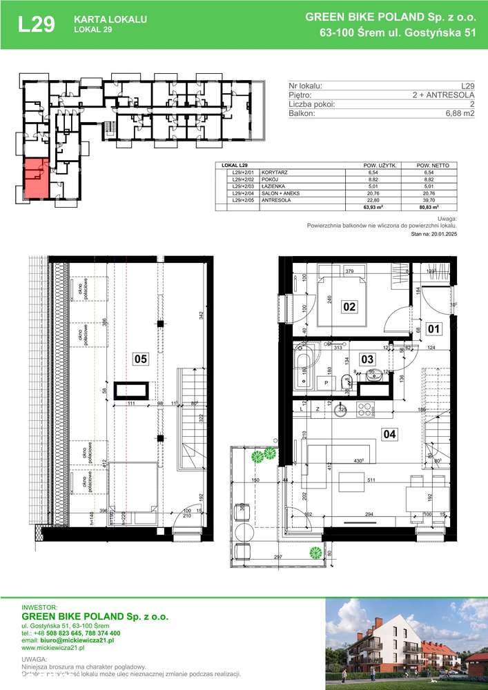Mieszkanie L29 | 63,93 m² | 3 pok. | Balkon - Pełny obrazek: 2/8