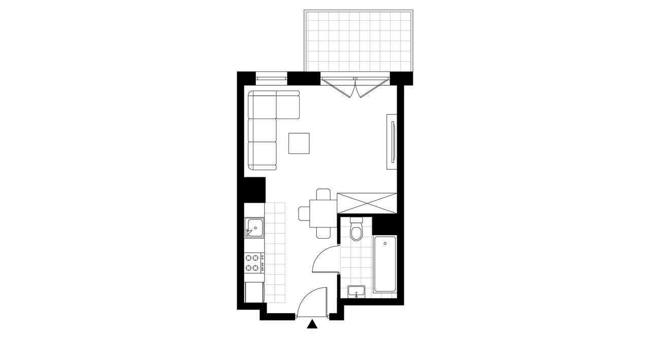 1-pokojowe mieszkanie 27m2 + balkon Bez Prowizji - Pełny obrazek: 3/8