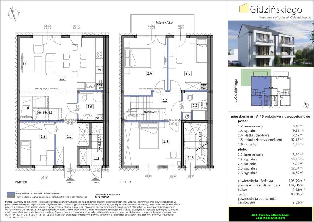 Mieszkanie, bliźniak, 109,6 m2, ogród, balkon - Pełny obrazek: 5/8