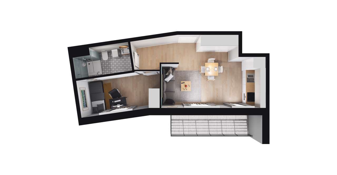 2-pokojowe mieszkanie 37m2 + balkon Bezpośrednio - Pełny obrazek: 2/8