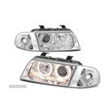 FARÓIS FRONTAIS ANGEL EYES PARA AUDI A4 B5 94-98 CROMADO - 1