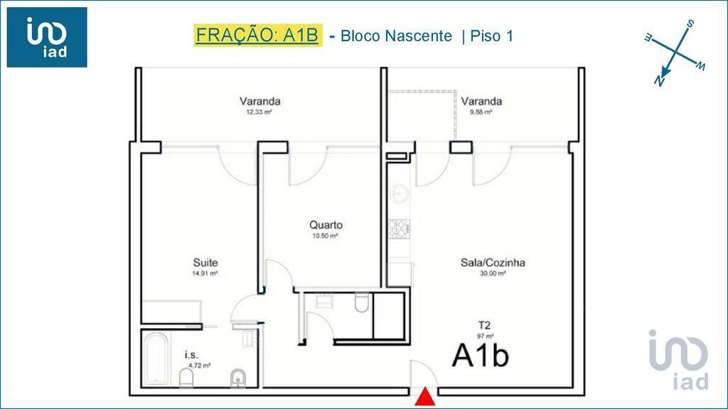 Apartamento T2 em Aveiro de 69,00 m2