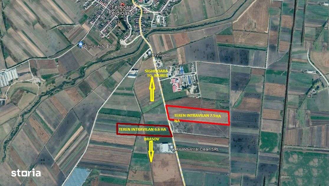 Teren Feldioara cu front la DN 13 - Imagine principală: 3/4