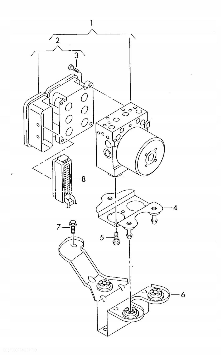 PODSTAWA WSPORNIK POMPY ABS 7L8614235 AUDI Q7 4L - 3